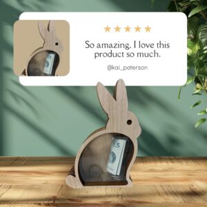 Handmade wooden Rabbit moneybox