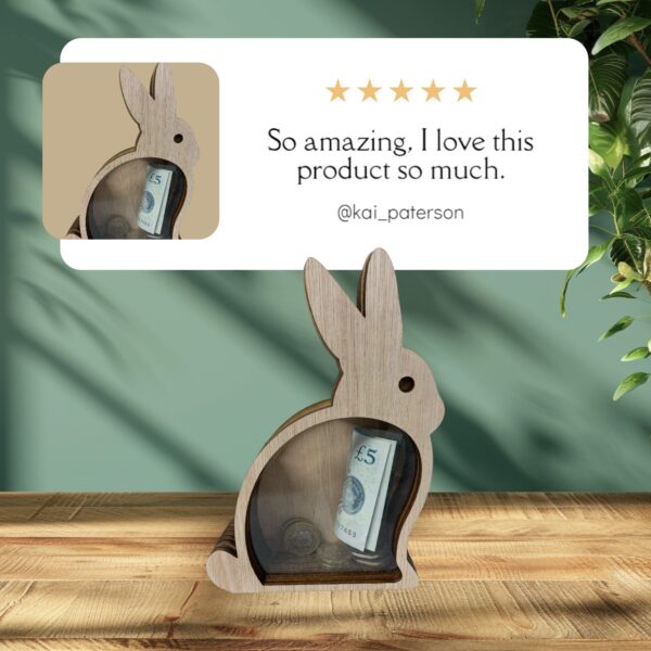 Handmade wooden Rabbit moneybox